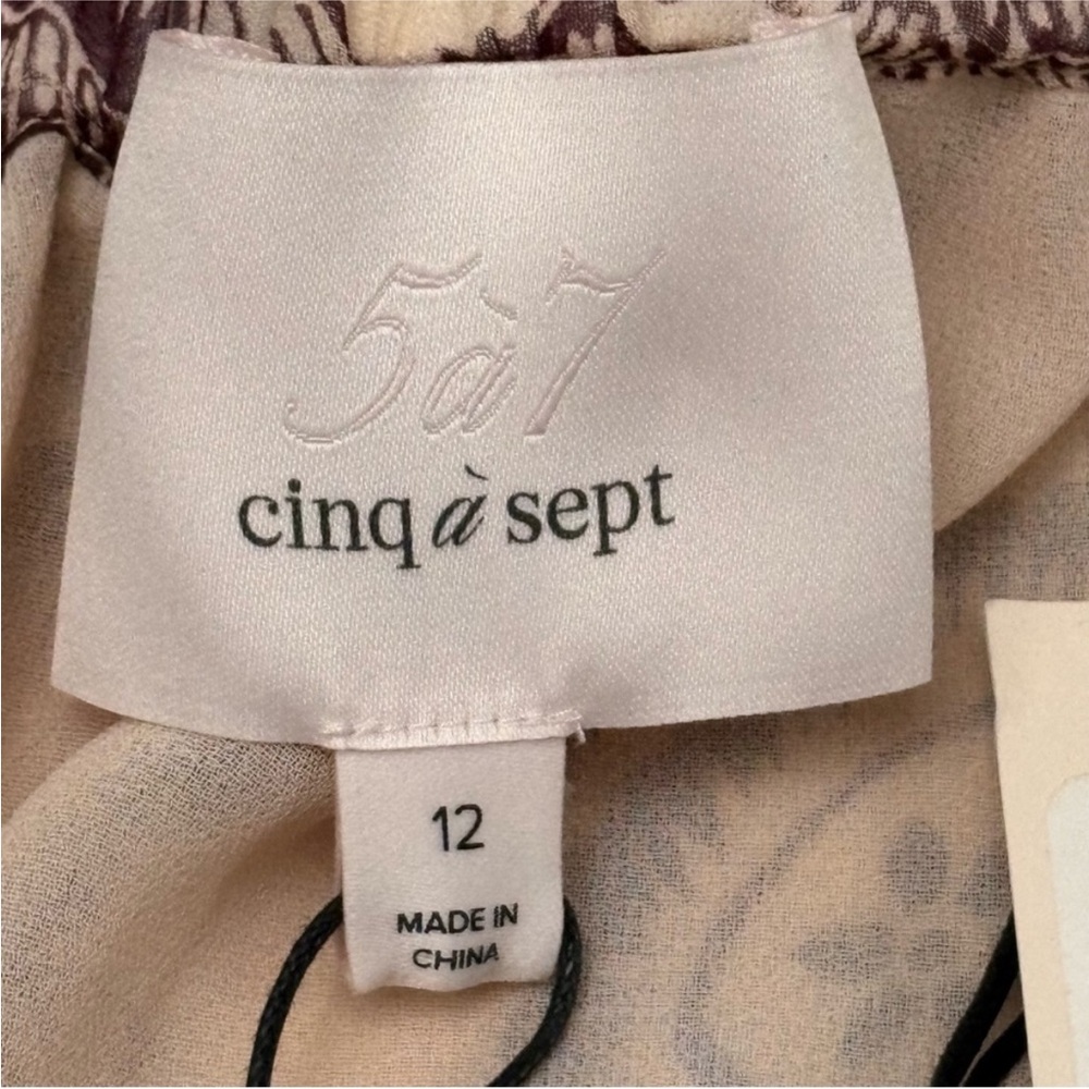 Cinq à Sept Adrianne Off the Shoulder Silk Paisley Tiered Maxi Dress Romantic 12 - Picture 8 of 12